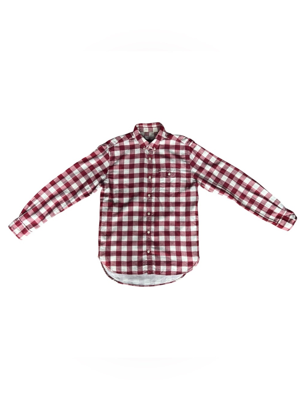 Dr. Martens AirWair Buffalo Check Plaid Button Down Shirt Mens M Red White Y2K